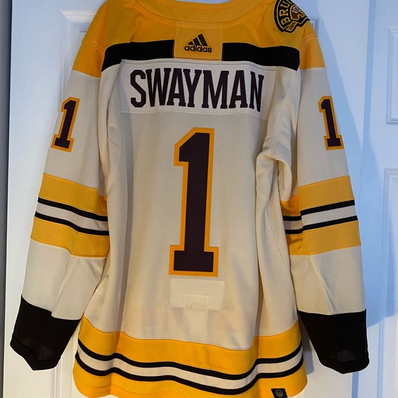 Jeremy Swayman - Men's Boston Bruins Cream 100th Anniversary Authentic Jersey - Picture 3 of 5